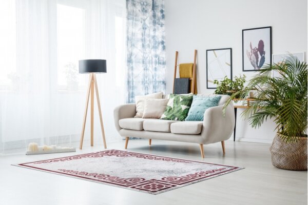 Koberec AKRYL VALS 0A104A H03 47 Řecký ornament sloni kost / šedý