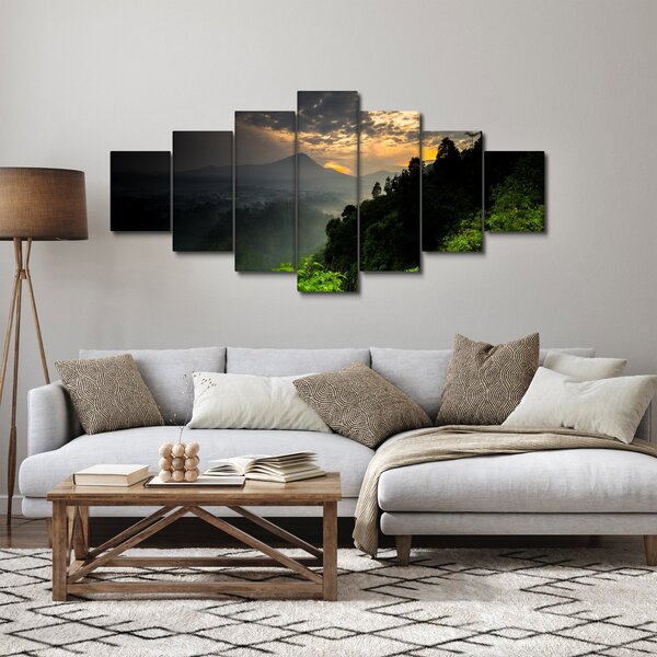 Obraz - zelená horská krajina (210x100 cm)