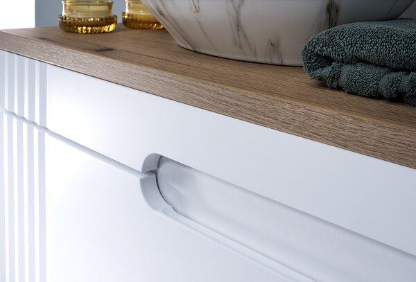 Koupelnová skříňka s umyvadlem a deskou FIJI White DU80/1 | 80 cm