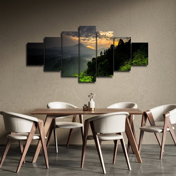 Obraz - zelená horská krajina (210x100 cm)