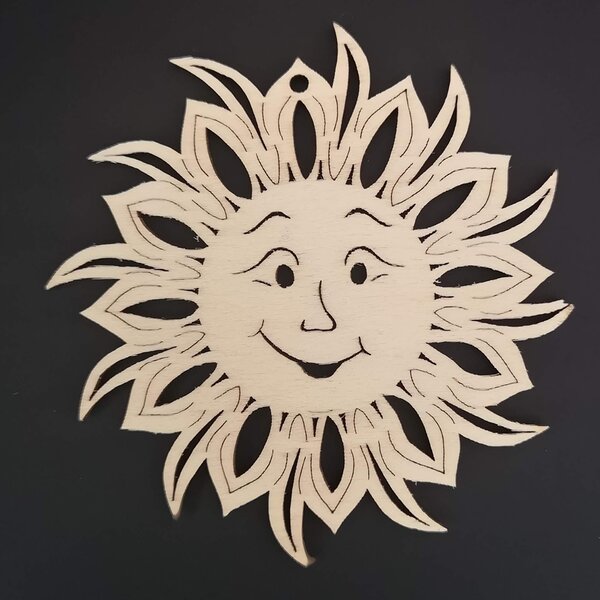 AMADEA Dřevěná ozdoba slunce 9 cm