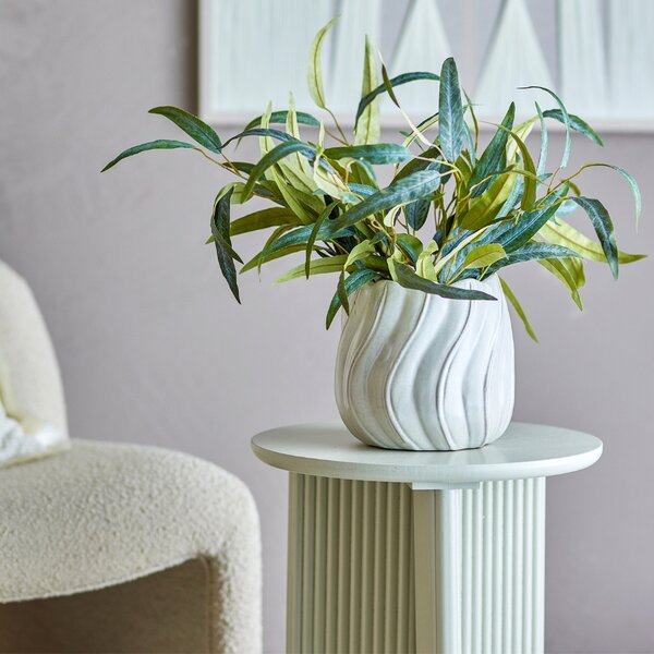 Bloomingville Bílý kameninový květináč Isidora 20 cm