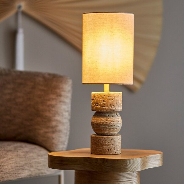 Bloomingville Béžová kamenná stolní lampa Marci