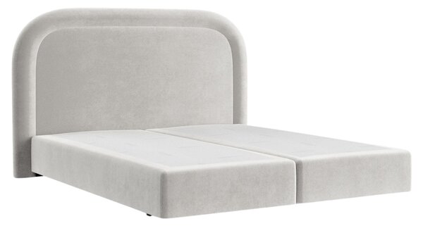 Maison de Rêve Světle béžová sametová postel boxspring HAVANA 140 x 200 cm