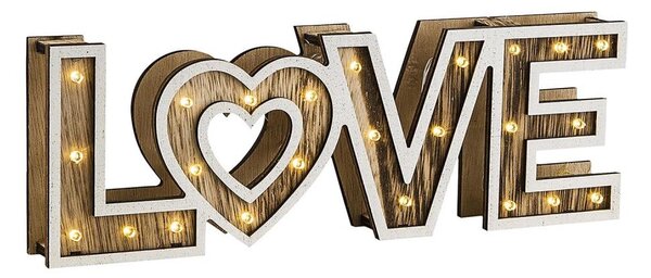 Globo 29976 - LED stolní lampa LOVE 24xLED/0,06W/3xAA topol