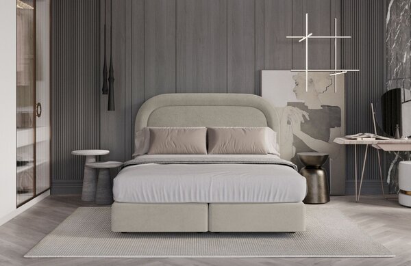 Maison de Rêve Béžová sametová postel boxspring HAVANA 140 x 200 cm