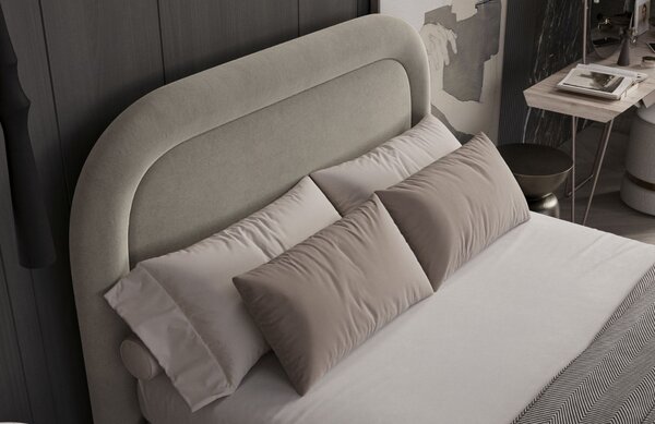 Maison de Rêve Béžová sametová postel boxspring HAVANA 140 x 200 cm