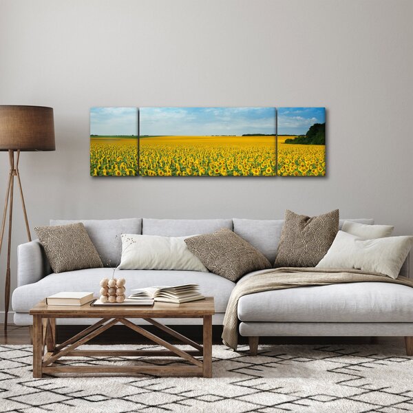 Obraz - lán slunečnic (170x50 cm)