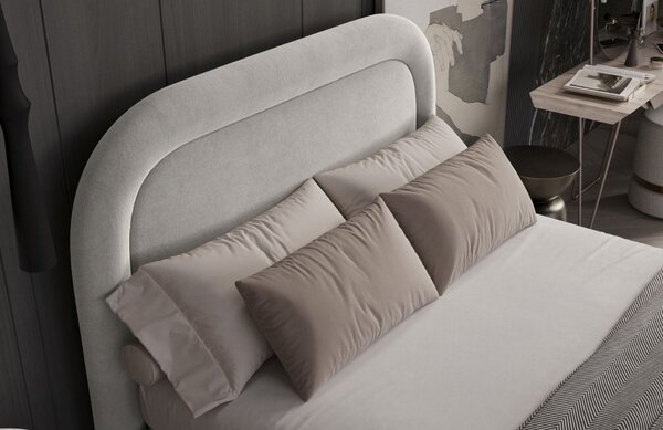 Maison de Rêve Světle béžová sametová postel boxspring HAVANA 140 x 200 cm