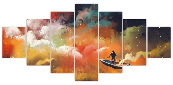 Obraz - Muž plující vesmírem (210x100 cm)