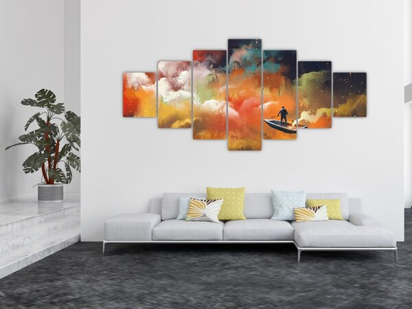Obraz - Muž plující vesmírem (210x100 cm)