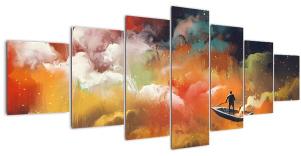 Obraz - Muž plující vesmírem (210x100 cm)