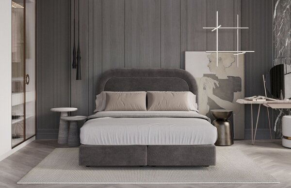 Maison de Rêve Hnědá sametová postel boxspring HAVANA 140 x 200 cm