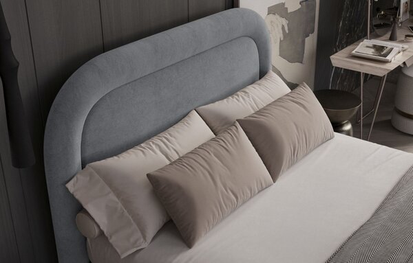 Maison de Rêve Šedá sametová postel boxspring HAVANA 140 x 200 cm