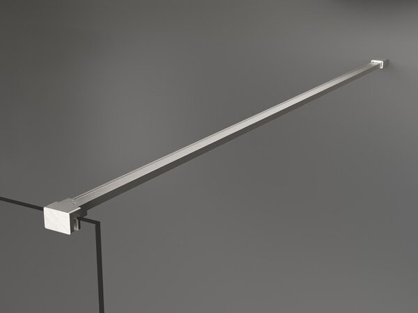 Mexen Kioto, sprchová zástěna Walk-In 100 x 200 cm, 8mm čiré sklo černý vzor, ​​broušená ocel profil, 800-100-101-97-77