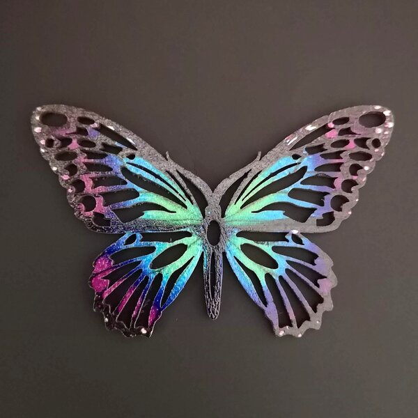 AMADEA Dřevěná dekorace motýl barevný 9 cm