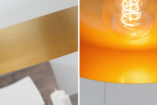 Designová závěsná lampa Modern Chic II bílo-zlatá