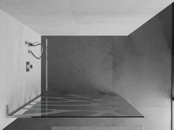 Mexen Kioto L, sprchová zástěna Walk-In 70 x 200 cm, 8mm čiré sklo bílý vzor, ​​chromový profil, 800-070-103-01-97