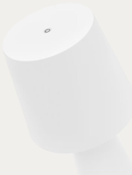 Kave Home Bílá kovová zahradní stolní LED lampa Arenys M