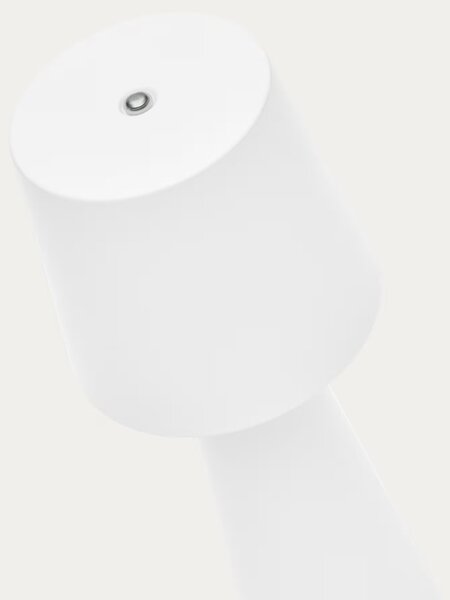 Kave Home Bílá kovová zahradní stolní LED lampa Arenys S