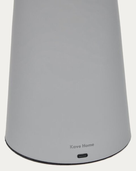 Šedá kovová zahradní stolní LED lampa Kave Home Arenys M