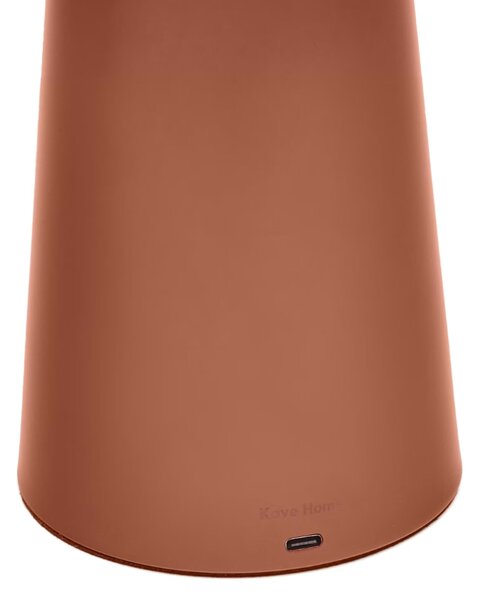 Terakotově červená kovová zahradní stolní LED lampa Kave Home Arenys M