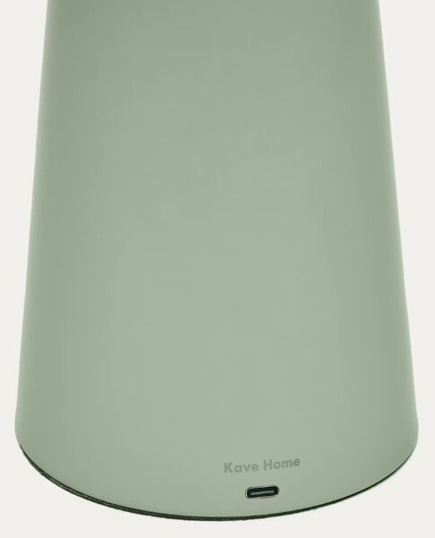 Mátově zelená kovová zahradní stolní LED lampa Kave Home Arenys M
