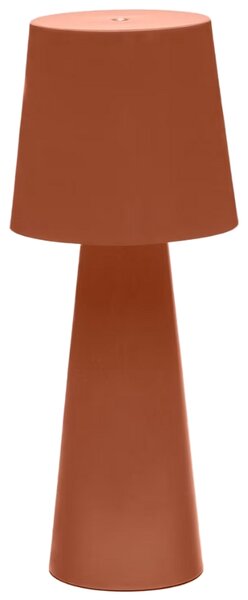 Terakotově červená kovová zahradní stolní LED lampa Kave Home Arenys M