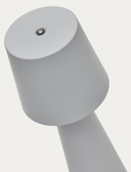 Šedá kovová zahradní stolní LED lampa Kave Home Arenys S