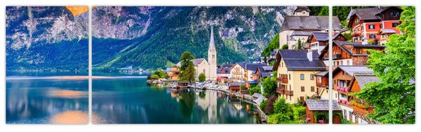 Obraz - Alpská vesnice (170x50 cm)