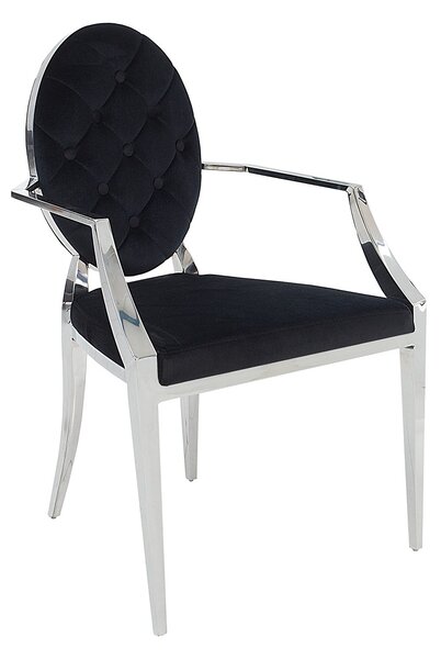 Luxusní jídelní židle Modern Barock II černá s opěrkami