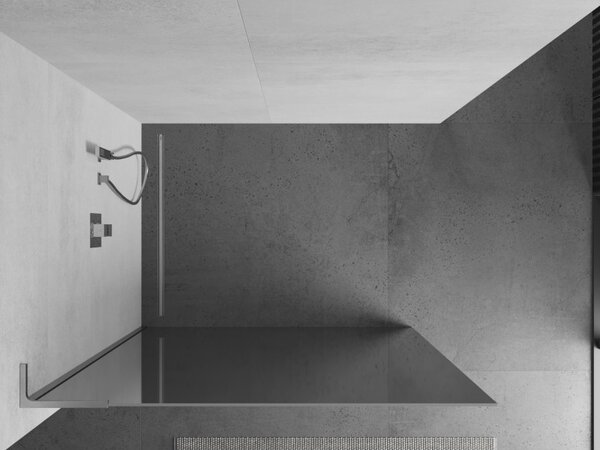 Mexen Kioto L, sprchová zástěna Walk-In 70 x 200 cm, 8mm sklo vzor zrcadlo, chromový profil, 800-070-103-01-50