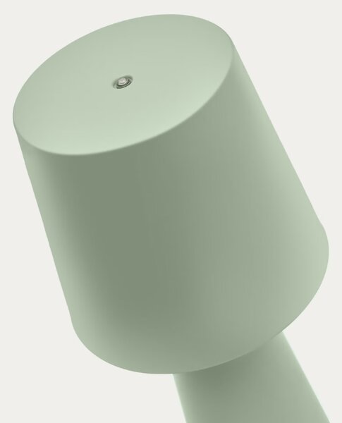 Mátově zelená kovová zahradní stolní LED lampa Kave Home Arenys M