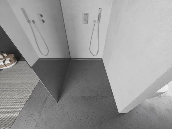 Mexen Kioto L, sprchová zástěna Walk-In 70 x 200 cm, 8mm sklo vzor zrcadlo, chromový profil, 800-070-103-01-50