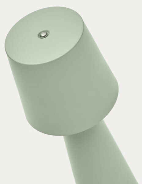 Kave Home Mátově zelená kovová zahradní stolní LED lampa Arenys S
