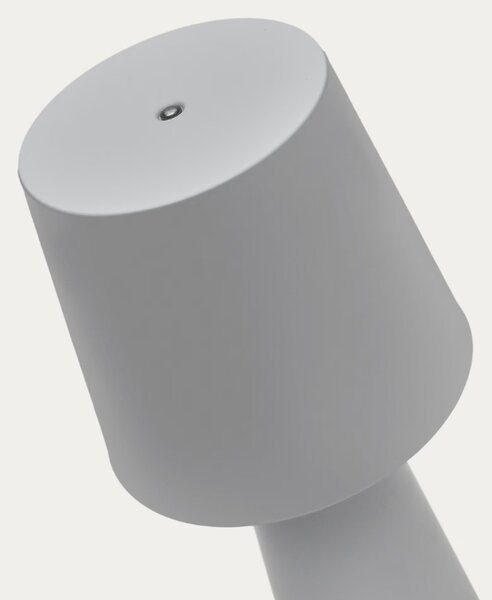 Šedá kovová zahradní stolní LED lampa Kave Home Arenys M