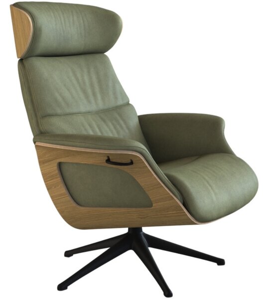 -25 % Dny MOMENTI– Zelené kožené lounge křeslo FLEXLUX CLEMENT MEDIUM IV