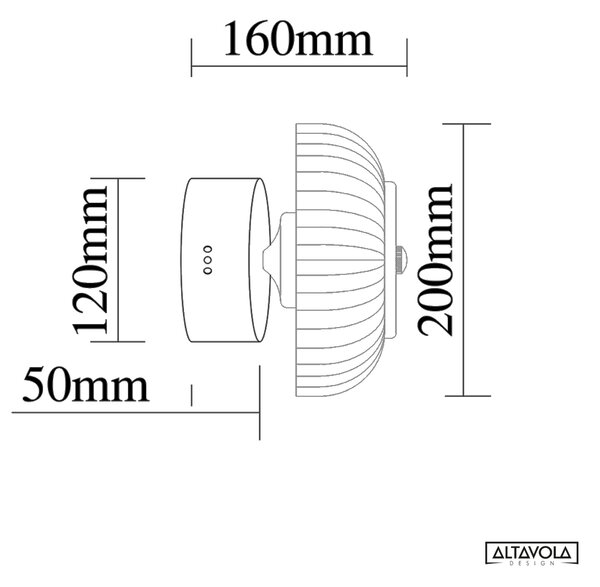 Altavola Design Vitrum stropní světlo 1x7.2 W černá-průhledná-zlatá LA104/CW