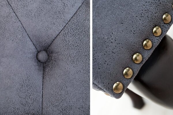 Luxusní taburetka Chesterfield Antik Look šedá