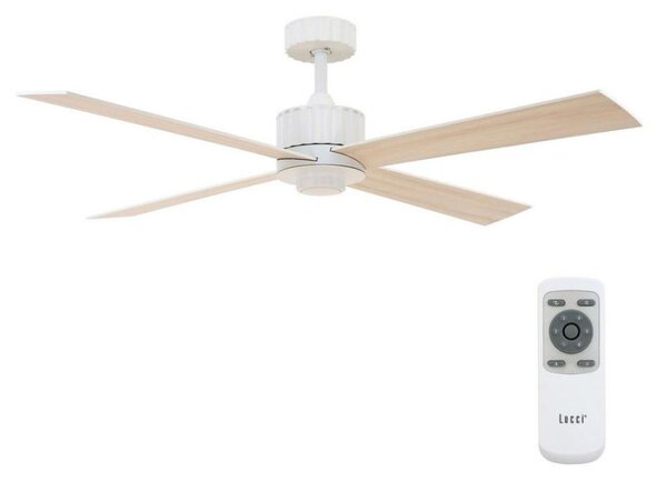 Lucci air 213171 - LED Stropní ventilátor NEWPORT dřevo/bílá/béžová + DO