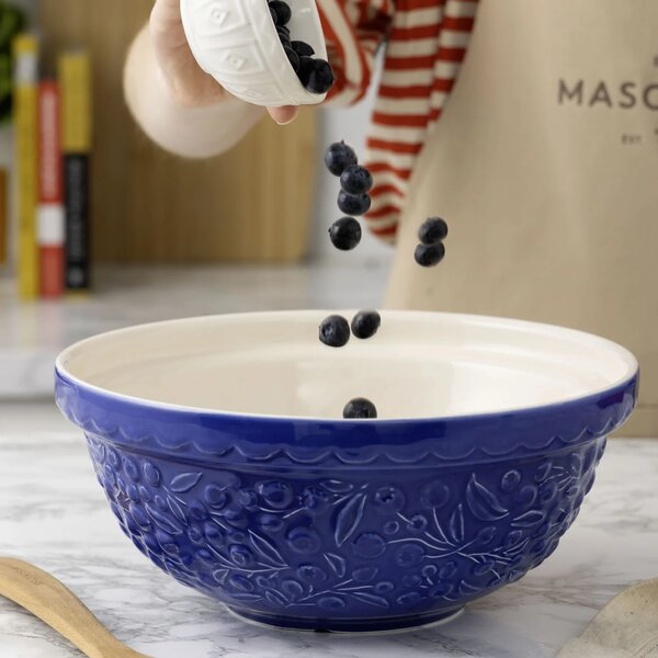 Mísa Mason Cash 26 cm 2,7 l modrá s borůvkami Fruit Bowls – keramická mísa na těsto, pečení, ovoce, saláty a servírování 0218.331