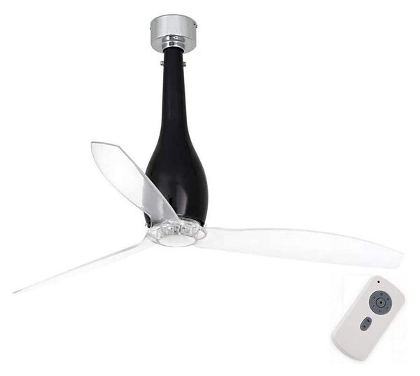 FARO 32002 - Stropní ventilátor ETERFAN černá/čirá pr. 128 cm + dálkové ovládání