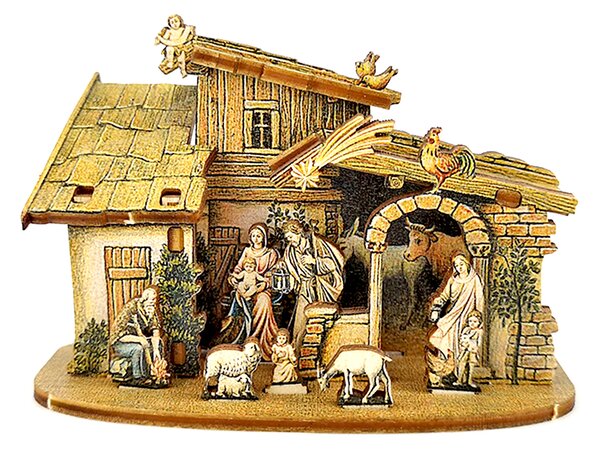 AMADEA Dřevěný skládací betlém 3D 6 cm