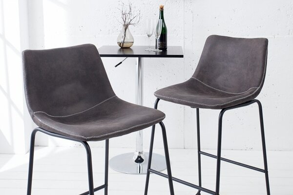 Designová barová židle Django vintage šedá