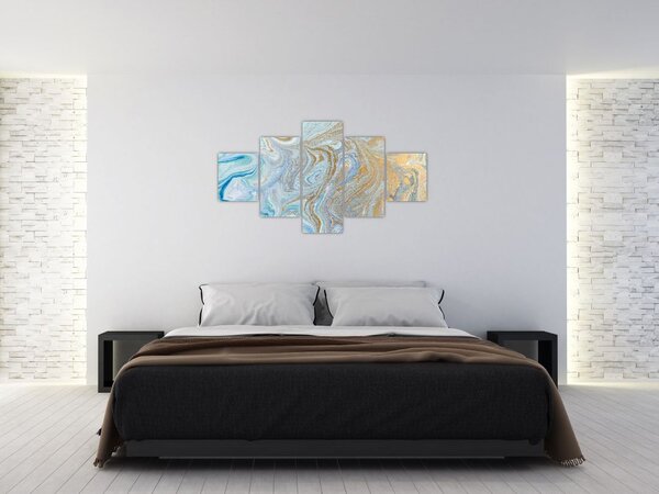 Obraz - Modrý mramor (125x70 cm)