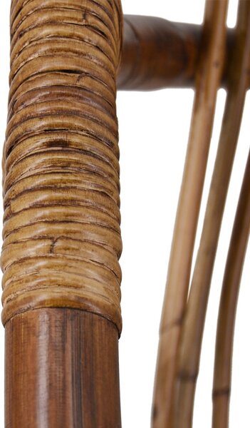 Koloniální oválné křeslo Rattan z masivního dřeva Mindi, bambusu a ratanu 90cm