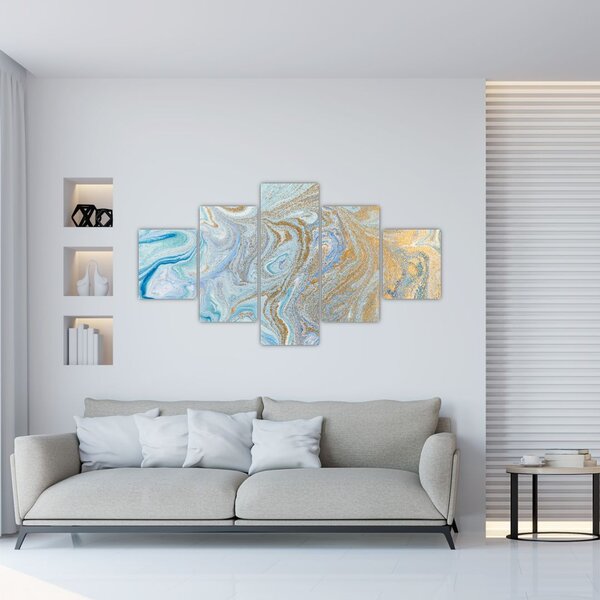 Obraz - Modrý mramor (125x70 cm)