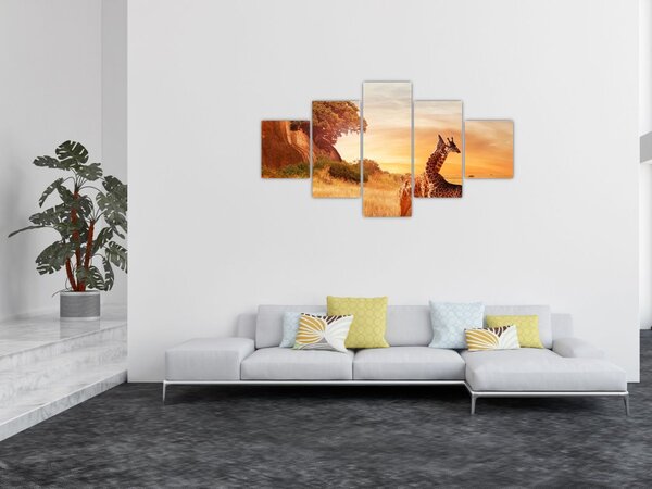 Obraz - Žirafy v Africe (125x70 cm)