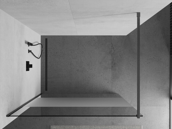 Mexen Kioto, sprchová zástěna Walk-In 70 x 200 cm, 8mm čiré sklo-námraza, grafitový profil, 800-070-101-66-35
