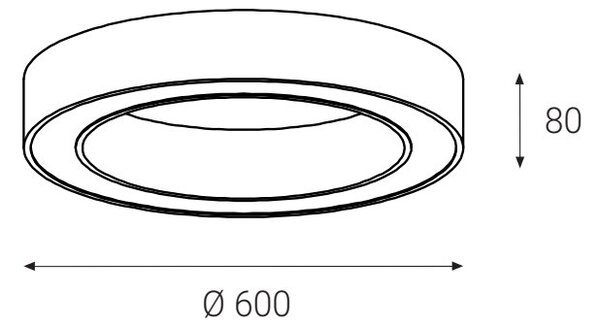 Led2 Stropní LED svítidlo SATURN ø 60 cm, černá, 3000/4000K Stmívání, řízení: TRIAC